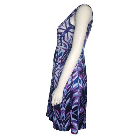 AB STUDIO Purple Blue Sleeveless Pullover V Neck Dress Womens Size 4 - Picture 4 of 7